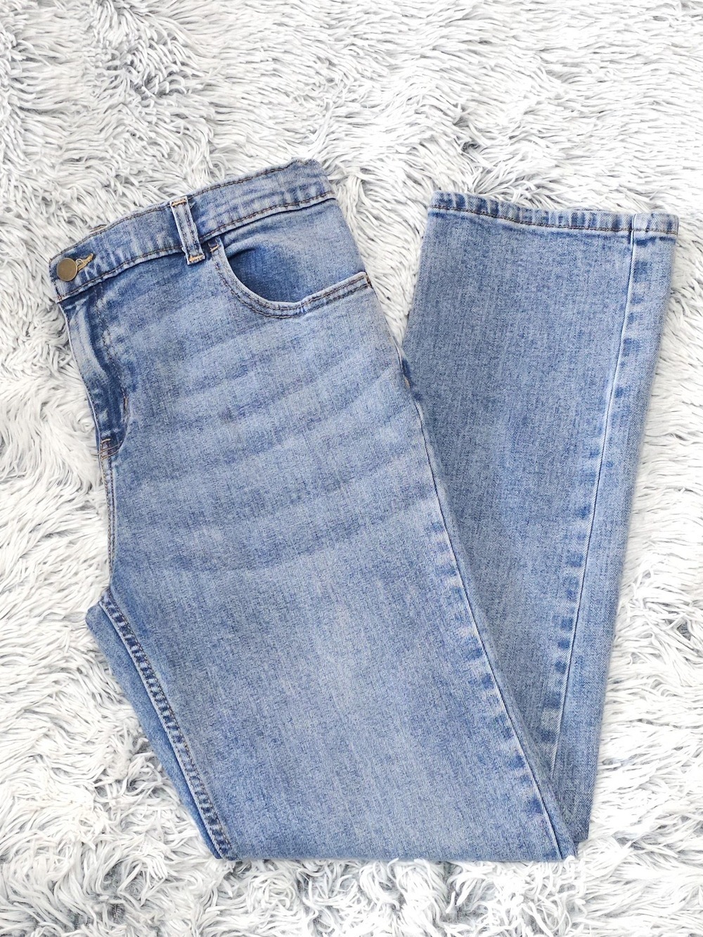Wonder Nation Light Blue Straight-Leg Kids Jeans 16 HUSKY